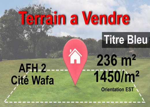 A vendre un Terrain à Nabeul Cité Wafa AFH 2